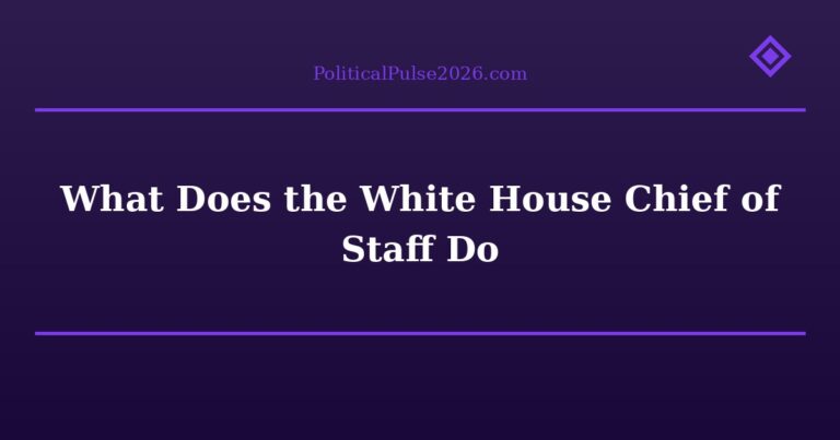 What Does the White House Chief of Staff Do